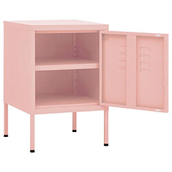 Avis vidaXL Table de chevet Rose 35x35x51 cm Acier