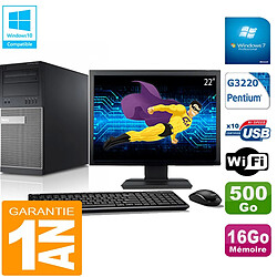 PC Tour DELL 9020 Intel G3220 Ram 16Go Disque 500 Go Wifi W7 Ecran 22" · Occasion 