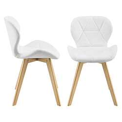 Lot de 2 Chaises Älmhult Similicuir 81 x 57 x 49 cm Blanc [en.casa]