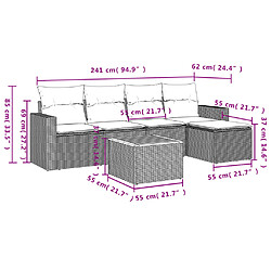 Avis vidaXL Salon de jardin 6 pcs avec coussins noir résine tressée