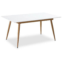 Table extensible style scandinave Betty Blanc - 6 à 8 personnes