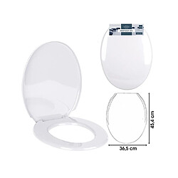 Lot de 2 ABATTANT WC LE PLASTIK SIEGE DE TOILETTE CUVETTE WC LUNETTE DE TOILETTE BLANC 36.5X45.4CM+Urban Living