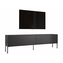 3XELIVING Meuble TV en couleur Anthracite avec pieds droits en chrome, D: l : 170 cm, H : 52 cm, P : 32 cm 