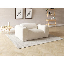 Vente-Unique Fauteuil en tissu bouclette blanc POGNI de Maison Céphy 