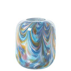 Vase Alexandra House Living Bleu Blanc Verre 18 x 18 x 20 cm 