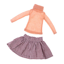 Acheter ensemble de vêtements de poupée pull à col roulé pettiskirt for1 / 3 poupée bjd orange clair