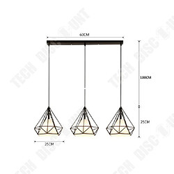 Tech Discount TD® Lustre Suspension Cage Forme Diamant Ajustable-Luminaire Contemporain 25cm 110-221V-Corde Salle à Manger,Bar Lustres Décoratives