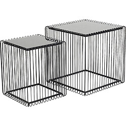 Karedesign Tables d'appoint carrées Wire noires set de 2 Kare Design