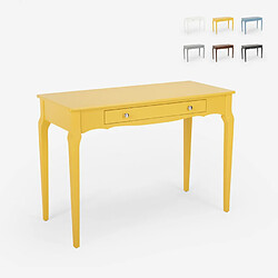 Ahd Amazing Home Design Console de bureau élégante et fonctionnelle en bois shabby chic Toscano, Couleur: Jaune