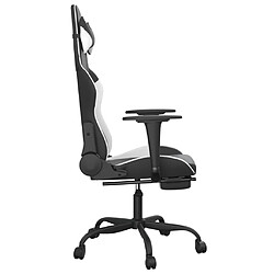 Acheter Maison Chic Chaise de jeu, Chaise gaming avec repose-pied, Fauteuil gamer,Chaise de Bureau Noir et blanc Similicuir -GKD87586