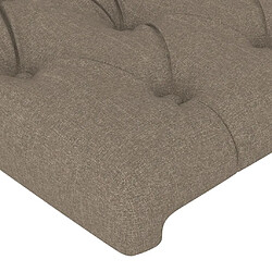 Maison Chic Tête de lit scandinave avec oreilles,meuble de chambre Taupe 163x23x118/128 cm Tissu -MN17428 pas cher