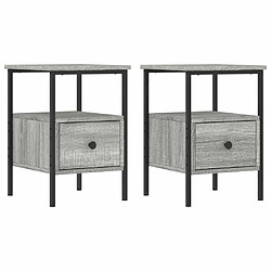 Maison Chic Lot de 2 Tables de chevet,Table de nuit,Table d'appoint pour salon sonoma gris 34x36x50cm bois d'ingénierie -MN19038