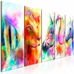 Paris Prix Tableau 5 Panneaux Rainbow Watercolours Narrow 80 x 200 cm 