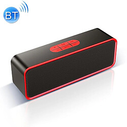 Yonis Enceinte Bluetooth Multifonction: Musique Appels Mains-Libres FM USB AUX Enceinte Bluetooth Multifonctionnelle: Musique Appels Mains-Libres Radio FM Son Stéréo Rouge YONIS