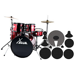 XDrum Rookie 22'' Fusion Batterie Ruby Red plus Set de Sourdines