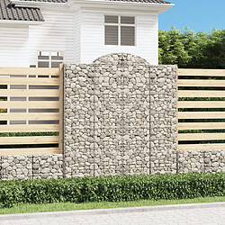 vidaXL Paniers à gabions arqués 7 pcs 200x30x220/240 cm fer galvanisé