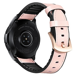 Wewoo Bracelet pour montre connectée appliquer le de sport en cuir et silicone 22mm Samsung Galaxy Watch Active rose