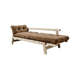 Avis Inside 75 Banquette convertible futon STEP pin massif coloris mocca couchage 70*200 cm.