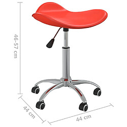 vidaXL Chaise pivotante à manger Rouge Similicuir pas cher