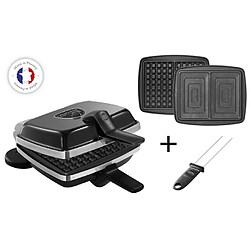 Croque-gaufres 2 plaques 1000w noir - 039426 - LAGRANGE