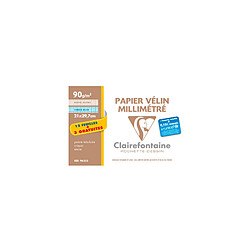 Clairefontaine Papier vélin millimétré, A4, pack promo () 