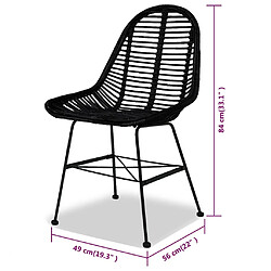 Acheter vidaXL Chaises à manger lot de 4 noir rotin naturel