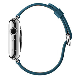 Acheter Wewoo Bracelet en cuir avec bouton de montre classique pour Apple Watch séries 3 et 2 & 1 38 mm bleu foncé