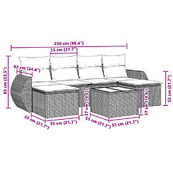 Avis vidaXL Salon de jardin avec coussins 7 pcs gris clair résine tressée