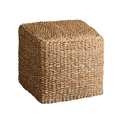 Aubry Gaspard Pouf carré en jonc de mer naturel. Pouf carré en jonc de mer naturel