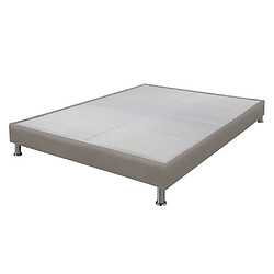 Ebac Matelas + sommier tapissier 160x200 Mousse - Melior - Soutien ferme - Simili taupe pas cher