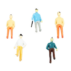 5 pièces peintes couleur modèle personnes miniature figure train mise en scène 75 cm Figurine