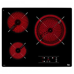 Totalcadeau Plaque vitrocéramique avec 3 zones de cuisson 60 cm Noir - Plaque de cuisine pas cher