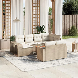 Maison Chic Salon de jardin 11 pcs avec coussins, Ensemble Tables et chaises d'extérieur beige résine tressée -GKD767376