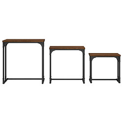 Acheter vidaXL Tables basses gigognes 3 pcs chêne marron bois d'ingénierie