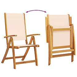 Avis vidaXL Chaises pliables de jardin lot de 6 bois d'acacia et textilène