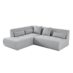 Lisa Design Onyx - canapé modulable d'angle gauche - 5 places - en tissu mailles 3D Onyx - canapé modulable d'angle gauche - 5 places - en tissu mailles 3D - Gris clair