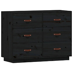 vidaXL Buffet Noir 100x40x75 cm Bois massif de pin