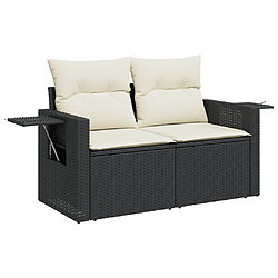 Avis vidaXL Salon de jardin 3 pcs avec coussins noir résine tressée