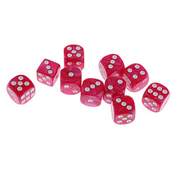 10 pièces en plastique à 6 faces numérique d6 pour la partie bar jeu de table rose rouge Jeu de dés 6 faces