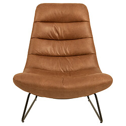 Avis BELONG Fauteuil en Simili Marron - Pieds Métal