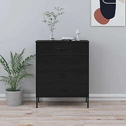 vidaXL Commode Noir 80x35x101,5 cm Acier