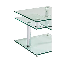 Acheter Modern Living Table basse verre et chromé DINO 2 avec 2 plateaux pivotants