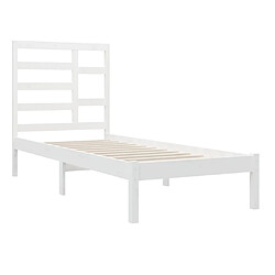 Avis vidaXL Cadre de lit sans matelas blanc bois massif 90x190 cm