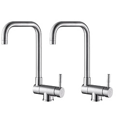 2PCS Cecipa max Robinet de Cuisine Rabattable 2 Jets aux Choix, Mitigeur Evier Repliable Inox devant Fenêtre, Robinet Évier Pivotant à 360º,EU Modèle