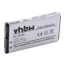 vhbw Li-Ion Batterie 600mAh pour LG KP100 KP230 KP235 KP 100 230 235 KU380 KU385 KU 380 385 remplace SBPL0093301, SBPL0089901