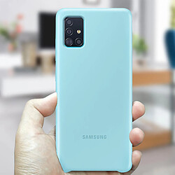 Acheter Samsung Coque Galaxy A51 Semi-rigide Soft Touch Silicone Cover Original Bleu Turquoise