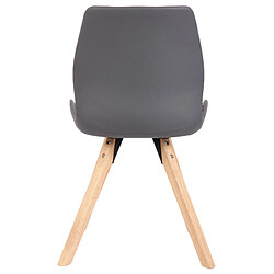 Acheter Decoshop26 Lot de 4 chaises de salle à manger design scandinave en PVC gris et pieds en bois clair 10_0001848