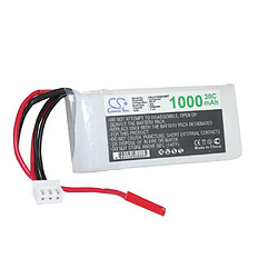 Batterie Li-Polymer LiPo 1000mAh 7.4V pour modèles réduits divers avec circuit RC : voitures de course, hélicoptères, avions, bateaux etc