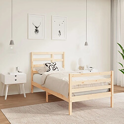 Maison Chic Lit Moderne Chambre - Cadre/structure de lit pour adulte bois massif 90x190 cm simple -MN56185