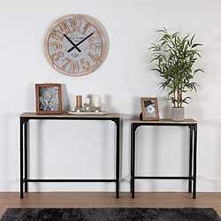 Versa Meuble d'entrée étroit, Table console Doncaster 95x25x80cm,Bois et métal, Noir